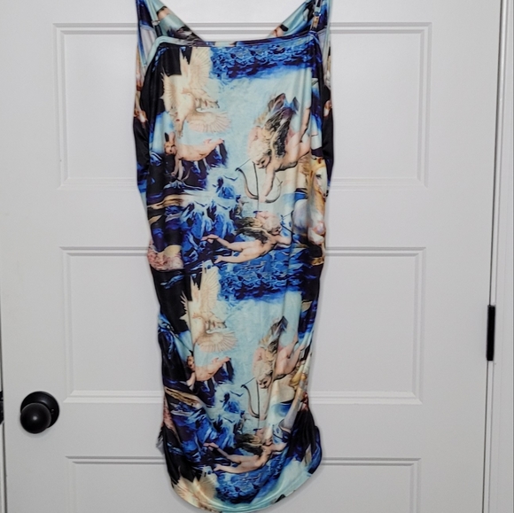 Shein XL Oil Painting Print Ruched Cami Dress - Picture 4 of 4